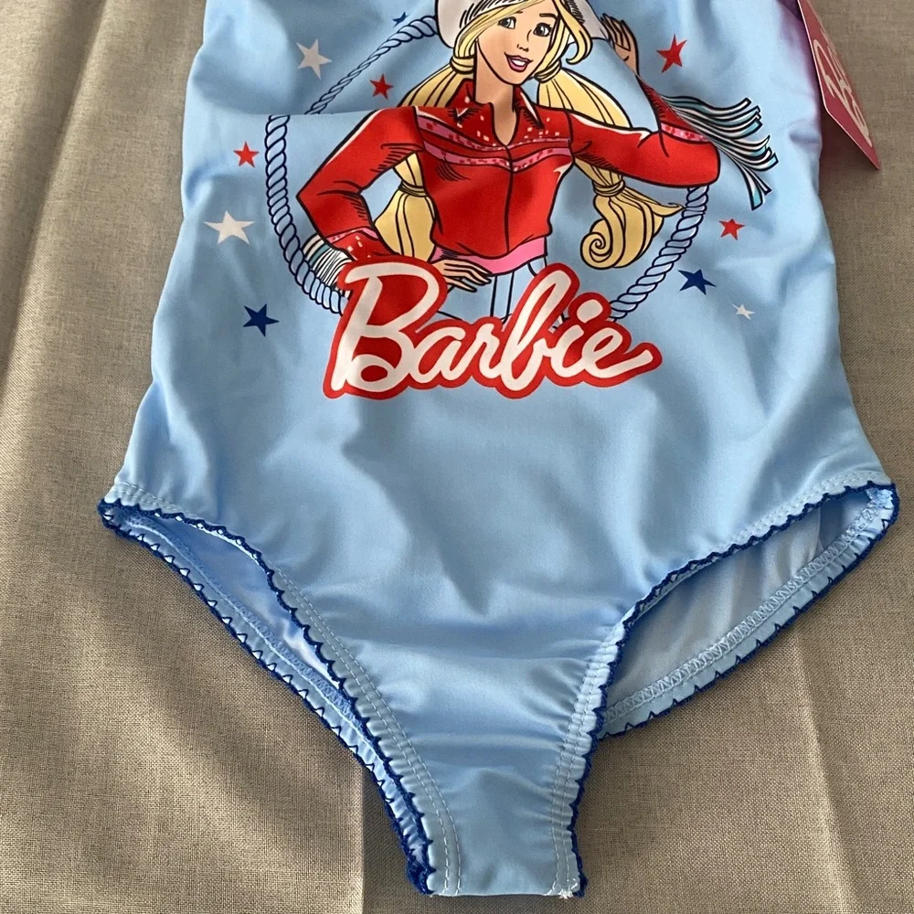Barbie Girls Light Blue Kids Swimwear with Red Accents